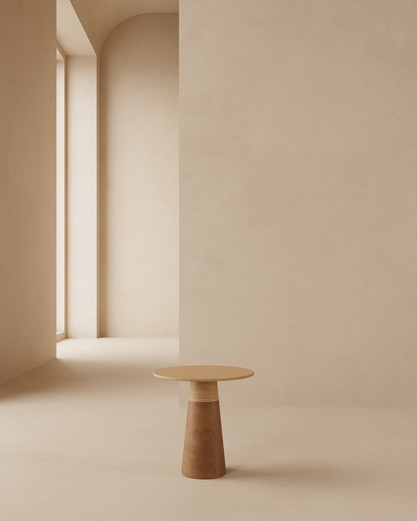 Manami Side Table, White Oak Wood