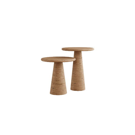 CioCio Side Table, Travertine Limestone