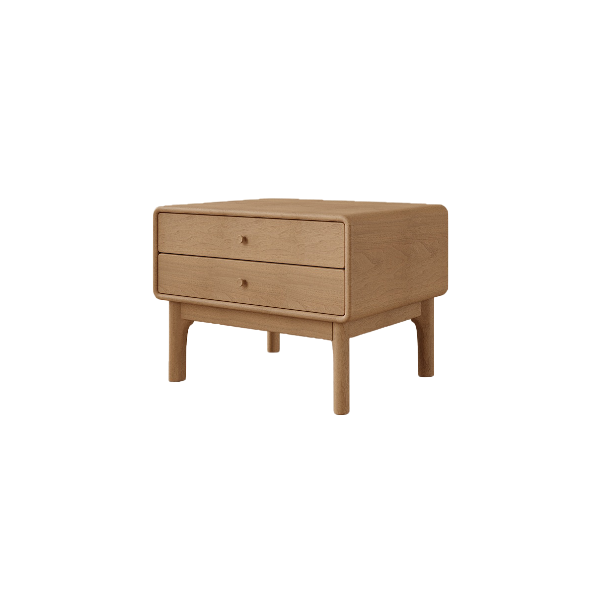 Shiro Bedside Table, White Oak Wood