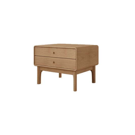 Shiro Bedside Table, White Oak Wood