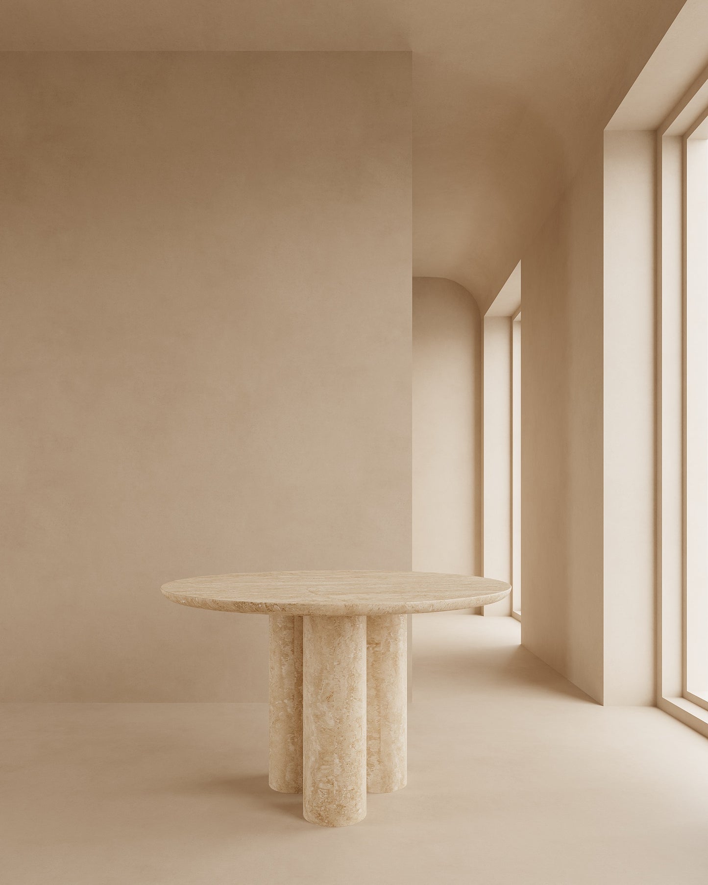 Mojave Dinning Table, Travertine Limestone