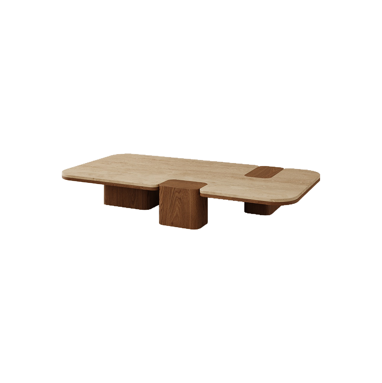 Yui Coffee Table, Travertine Limestone