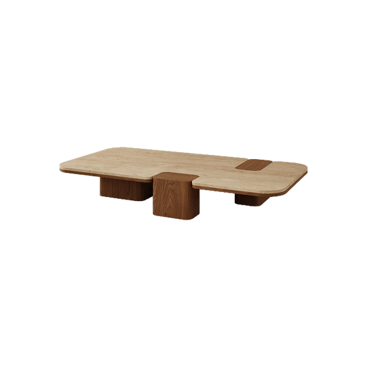 Yui Coffee Table, Travertine Limestone