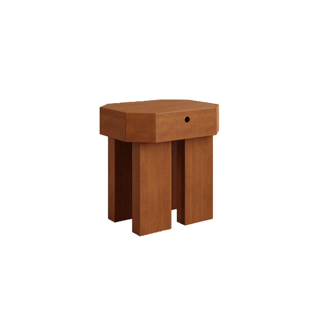 Zach Bedside Tables, Red Teak Wood